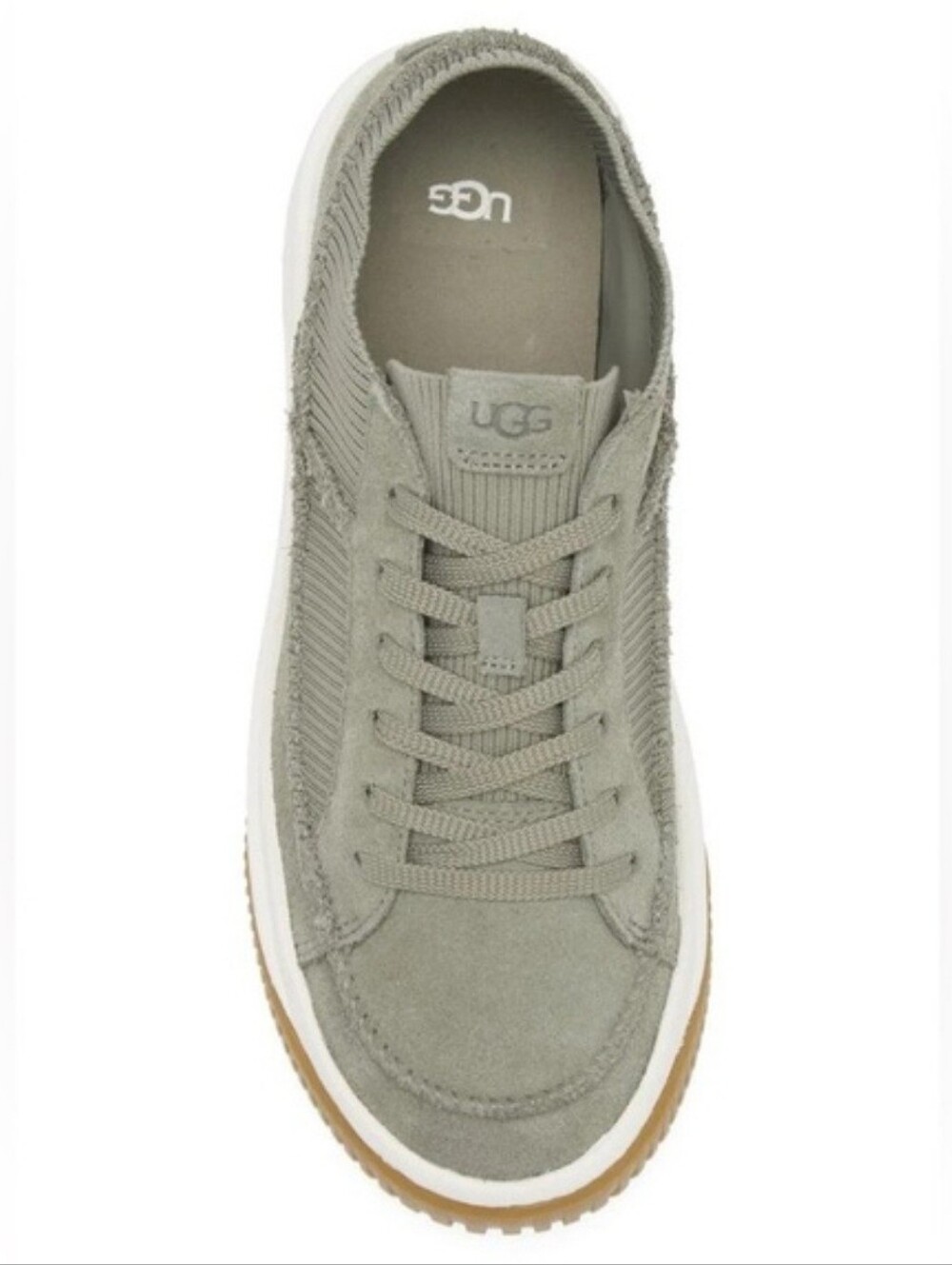 UGG Ez Duzzit Low-Top Lace-Up Sneaker in Light Green and White Size 11